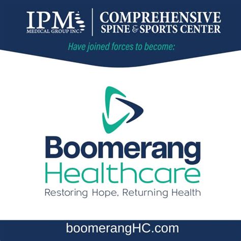 Boomerang healthcare - Boomerang Healthcare is a leader in cutting-edge pain management techniques and rehabilitation programs that set the standard in holistic approaches for managing chronic pain. Our doctors are nationally known experts in the field and are deeply involved in clinical research focused on developing the treatment solutions of tomorrow.
